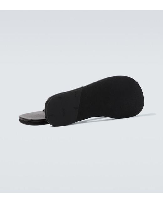 Auralee Black Leather Thong Sandals for men