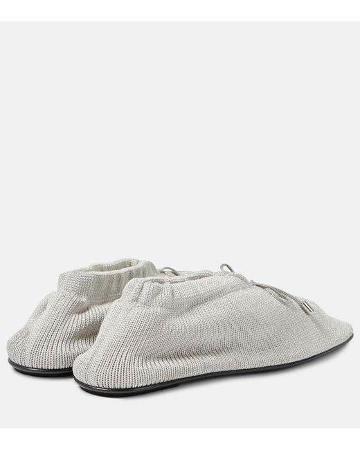 Totême Metallic 'The Knitted' Ballerina Flats