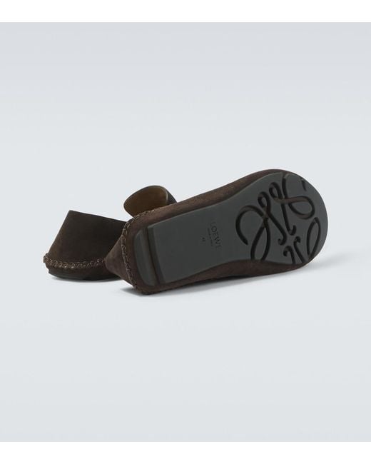 Loewe Brown Rambla Suede Loafers for men