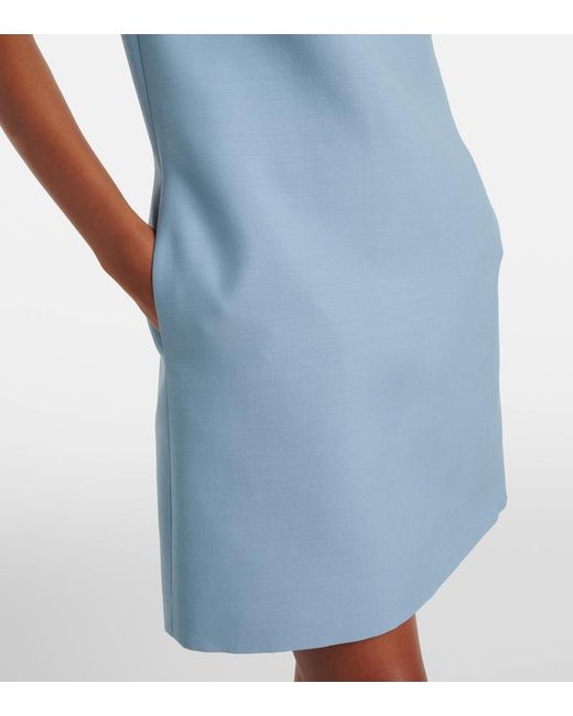 Valentino Blue Crepe Couture Bow-Detail Minidress