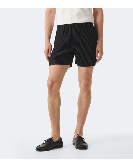 Homme Plissé Issey Miyake Black Tailored Pleats 3 Shorts for men