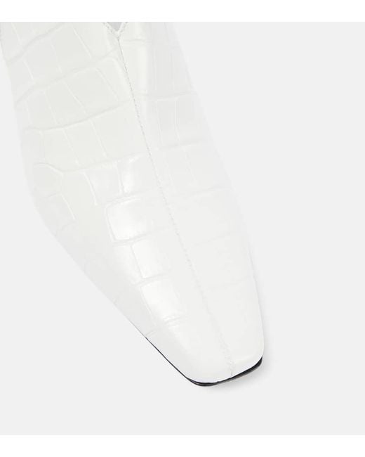 Totême  White The Croco Slim Leather Slingback Pumps