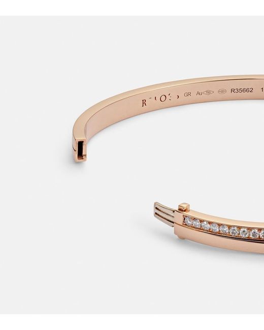 Repossi White Antifer 18Kt Rose Bangle With Diamonds