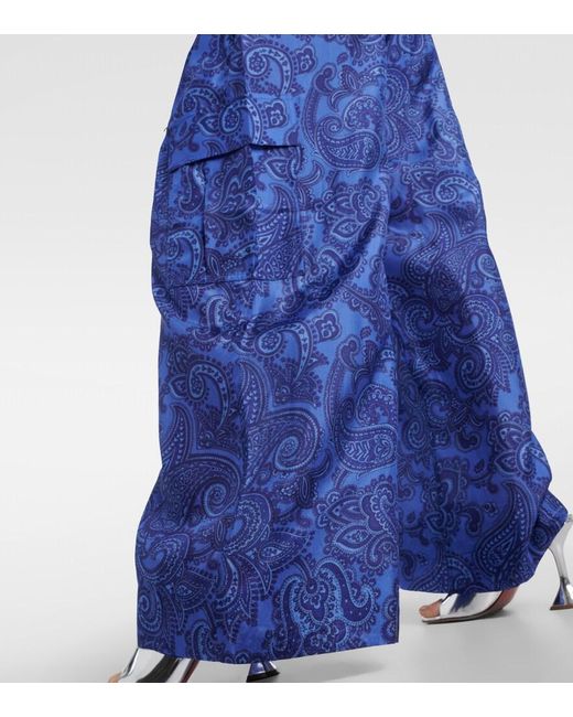 Zimmermann Blue Silk Cargo Pants