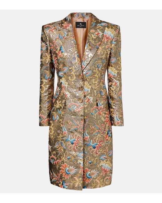 Etro Natural Printed Lame Coat
