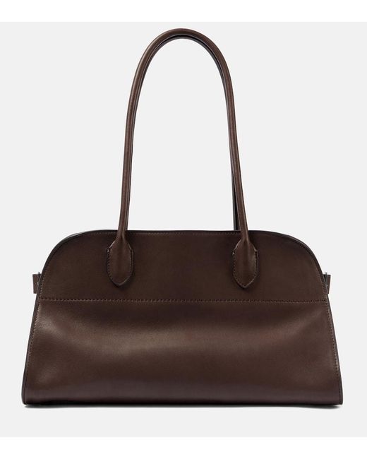 The Row Brown Margaux Small Leather Tote Bag