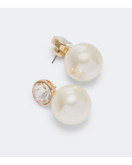 Carolina Herrera White Crystal-Embellished Earrings