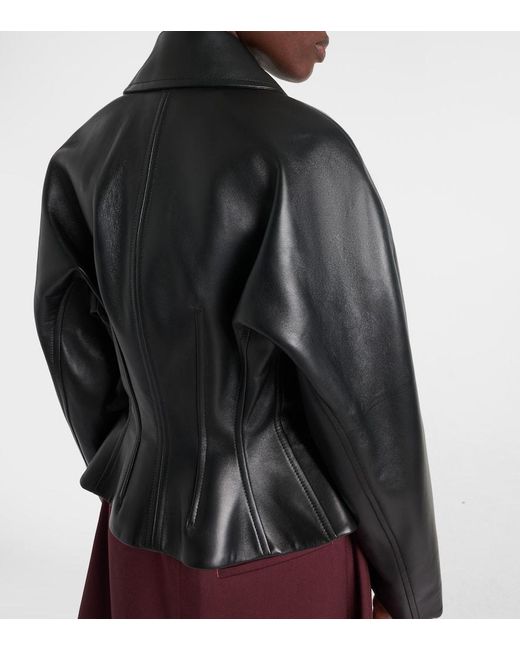 Veste En Cuir Bottega Veneta en coloris Black