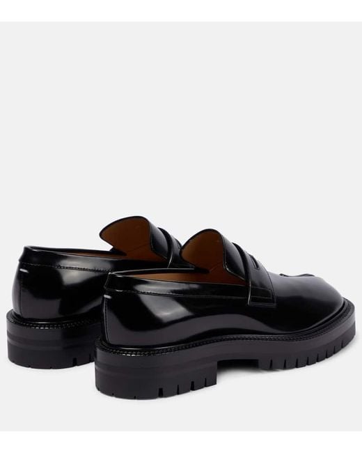 Maison Margiela Black Tabi Leather Loafers