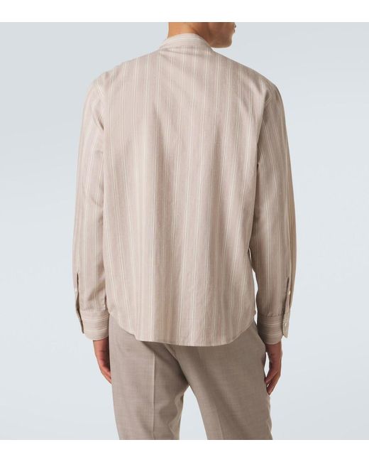 STÒFFA Natural Striped Cotton And Silk Shirt for men