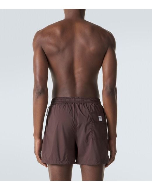 Fedeli Brown Madeira Swim Trunks for men