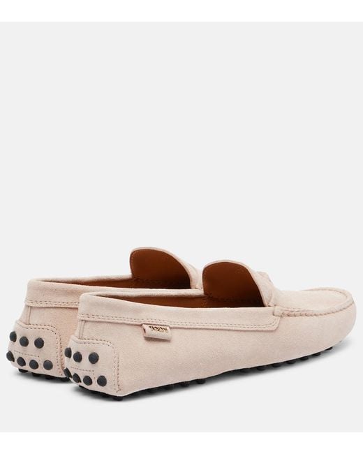 Tod's Natural Mokassins Gommino Aus Veloursleder