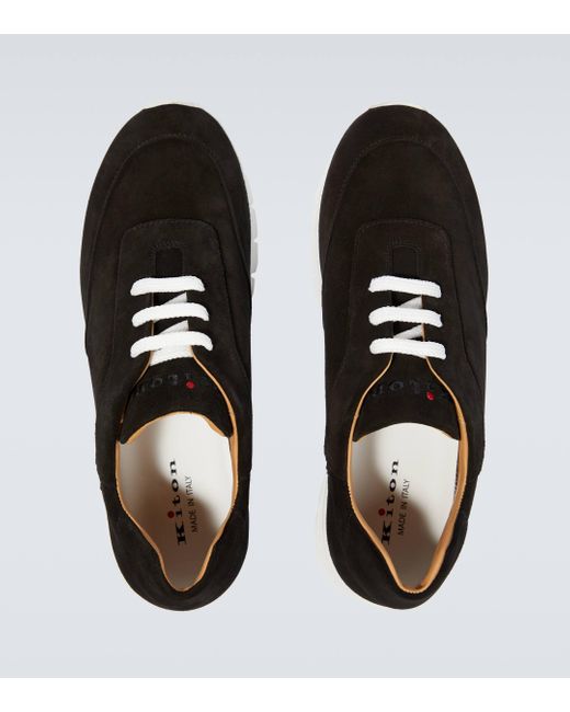 Kiton Black Suede Sneakers for men