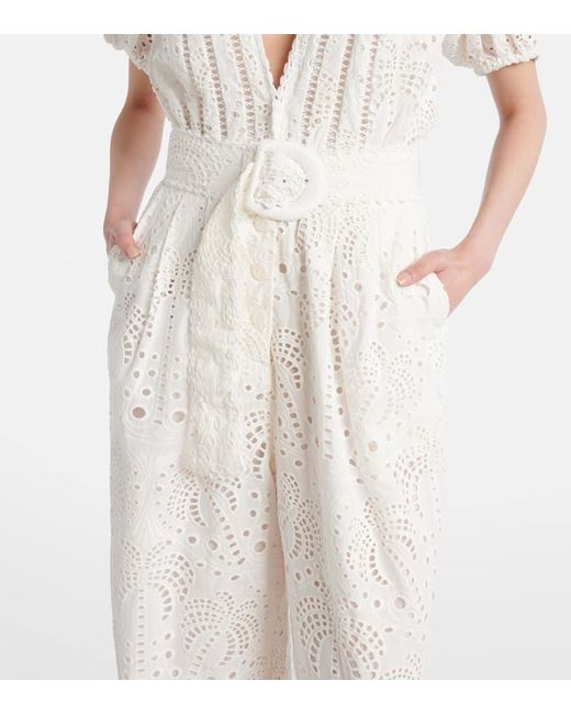 Combi-Pantalon En Coton A Broderies Anglaises Farm Rio en coloris White