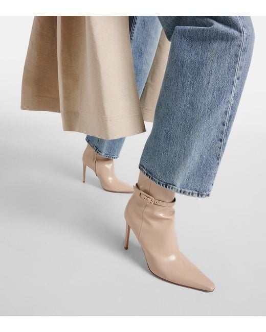 Gianvito Rossi Natural 95 Patent Leather Ankle Boots