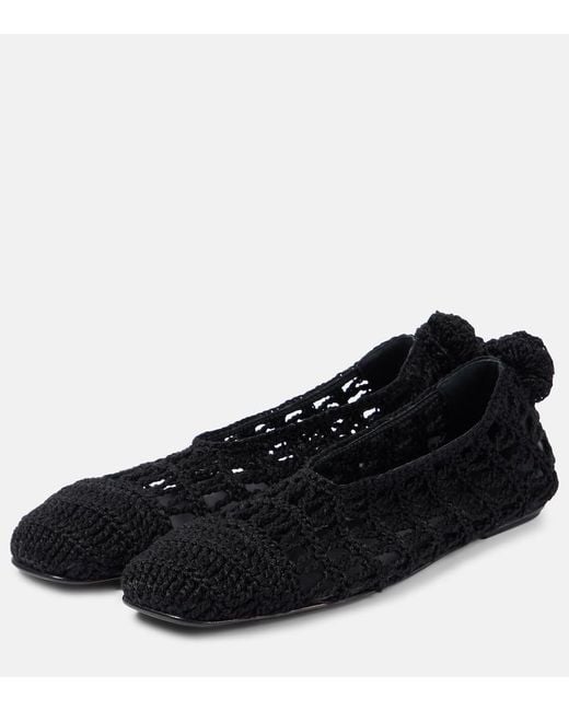 Magda Butrym Black Crochet Ballet Flats