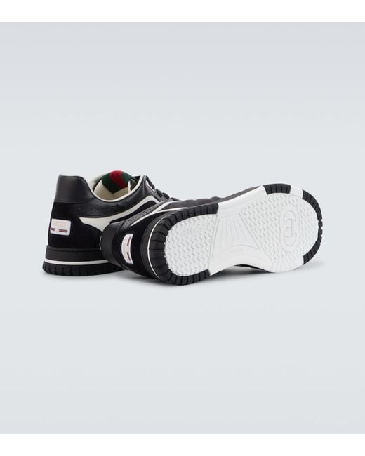 Gucci Black Apos;S Re-Web Gg Supreme Canvas And Leather Sneakers for men