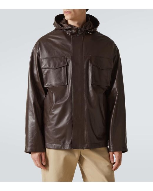 Tod's Brown Leather Jacket for men