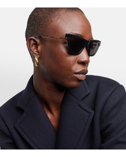 Bottega Veneta Brown Angle Cat-Eye Sunglasses