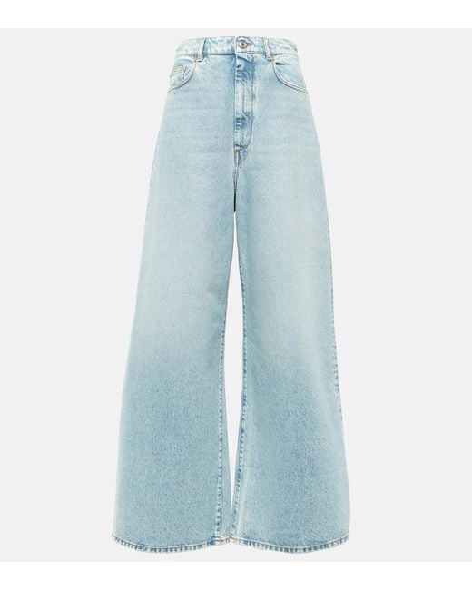 Jeans anchos Angri de tiro bajo Sportmax de color Blue