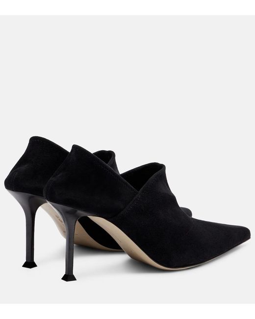 Christen Black Helix Stretch 75 Suede Pumps