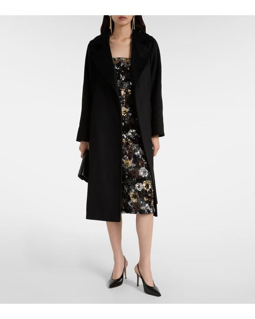 Max Mara Black Vacillo Sequined Midi Dress