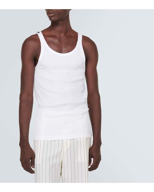 Tank top in jersey di cotone di Dolce & Gabbana in White da Uomo