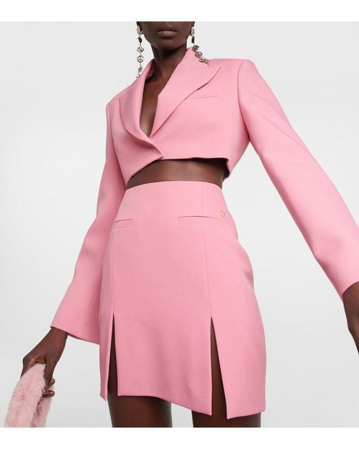 Blumarine Pink Cropped Crepe Blazer