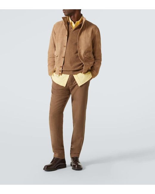 Veste Bomber En Daim Polo Ralph Lauren pour homme en coloris Natural