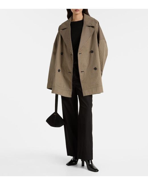 Totême Brown Checked Cotton Blazer