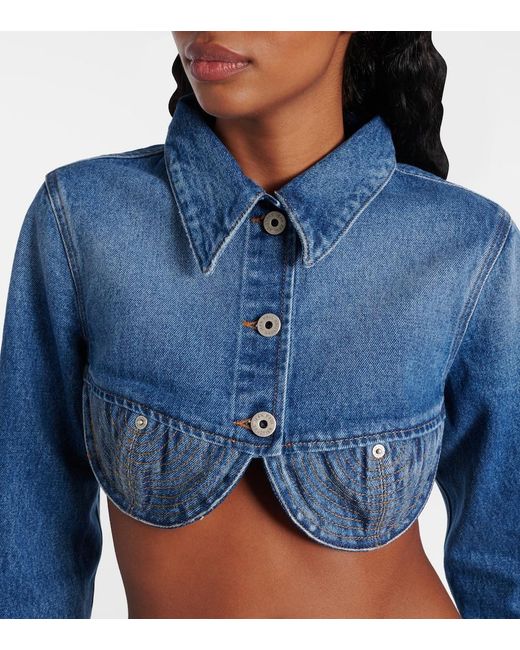 Jean Paul Gaultier Blue Cropped Denim Jacket