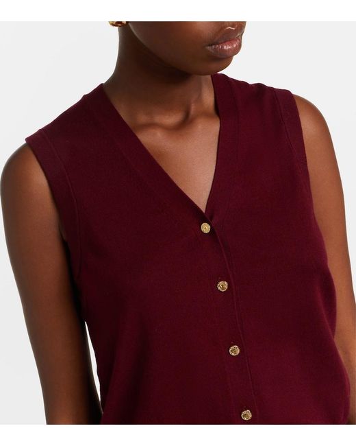 Max Mara Purple Cotton And Silk Vest