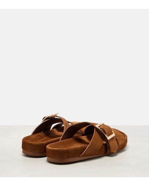 Loewe Brown Sandalen Ease Buckle Aus Veloursleder