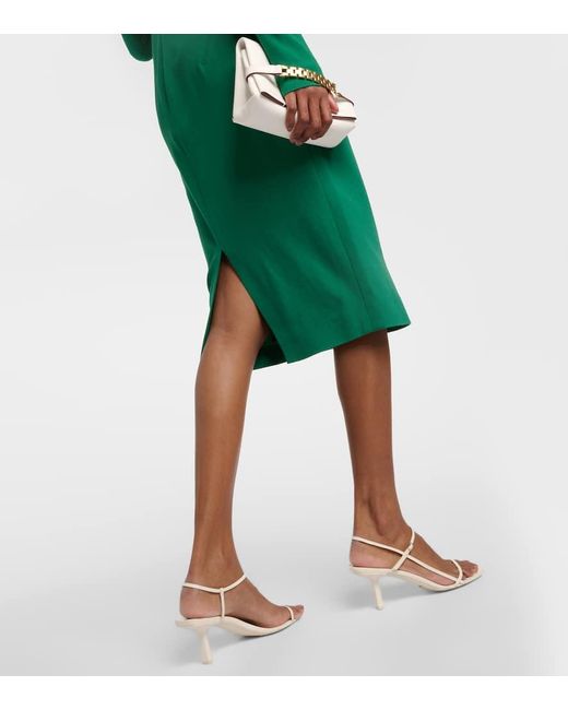 Vestido midi de mezcla de lana Victoria Beckham de color Green