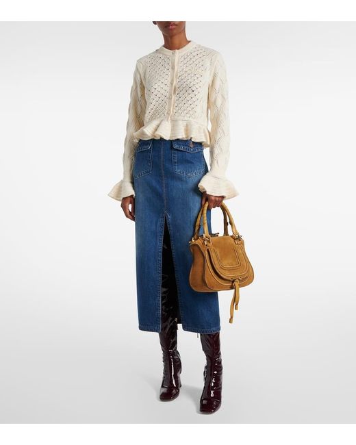 Chloé Brown Marcie Small Suede Tote Bag
