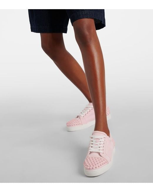 Christian Louboutin Pink Vieira 2 Studded Leather Sneakers