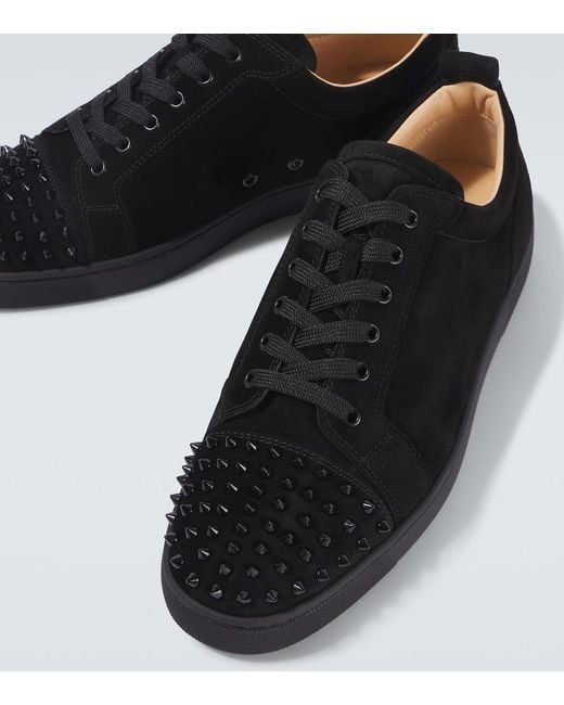 Christian Louboutin Black Luxury Sneaker With Suede Panels for men
