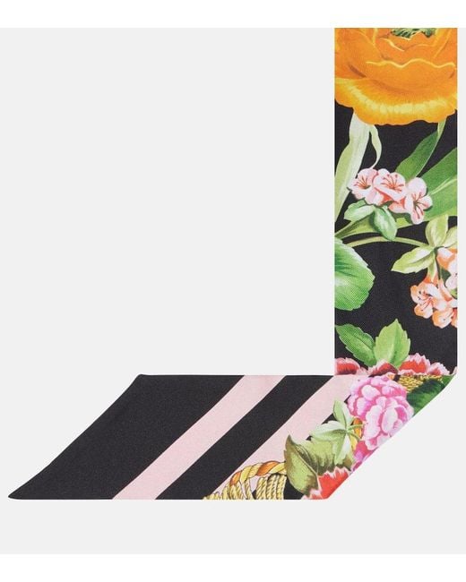 Foulard En Soie A Fleurs Dolce & Gabbana en coloris White
