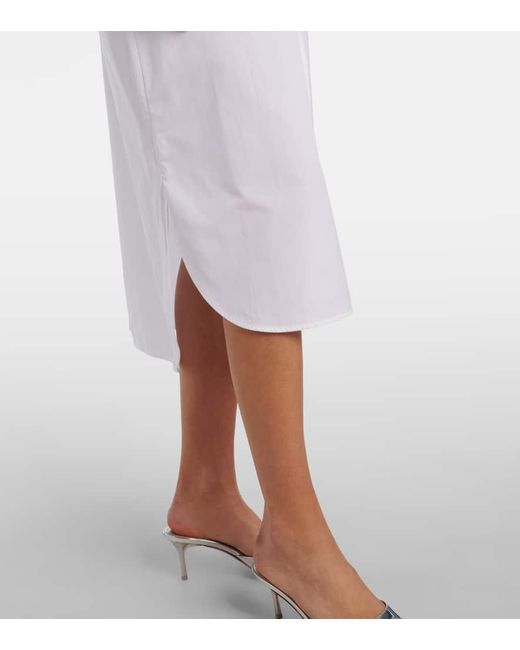 Erdem White Embroidered Cotton Poplin Shirt Dress