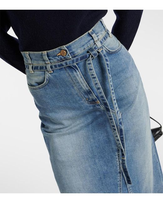Altuzarra Blue High-Rise Denim Midi Skirt
