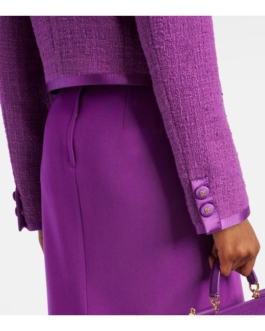 Dolce & Gabbana Purple Jacke Aus Tweed