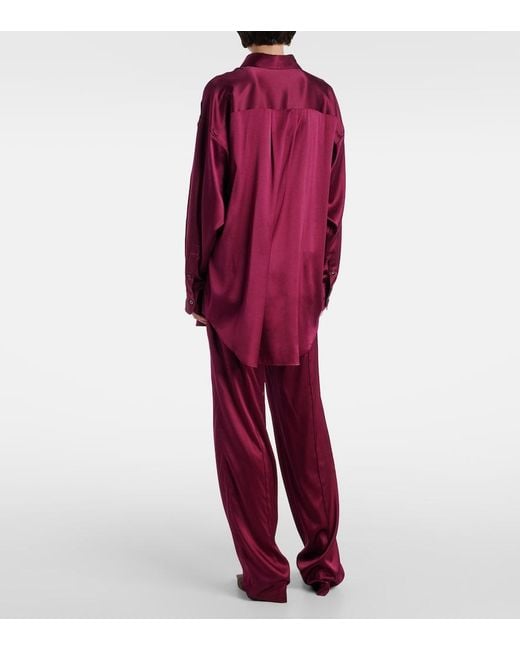 Tom Ford Red Silk-Blend Satin Shirt