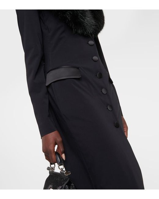 Cappotto in georgette di misto seta di Dolce & Gabbana in Black