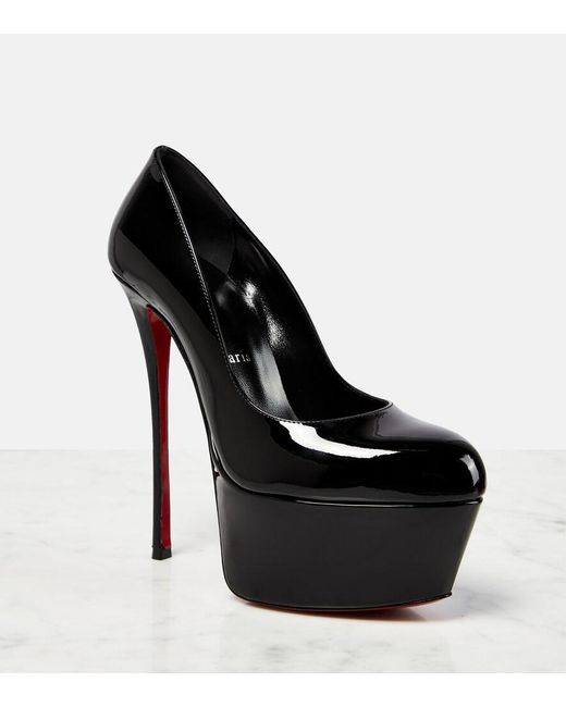 Christian Louboutin Dolly Alta 160 Leather Platform Pumps in Black | Lyst