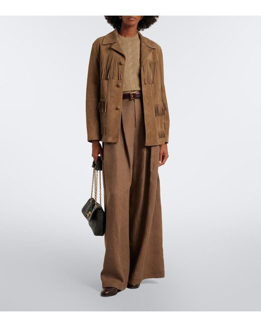 Ralph Lauren Brown Cable-Knit Cashmere Sweater