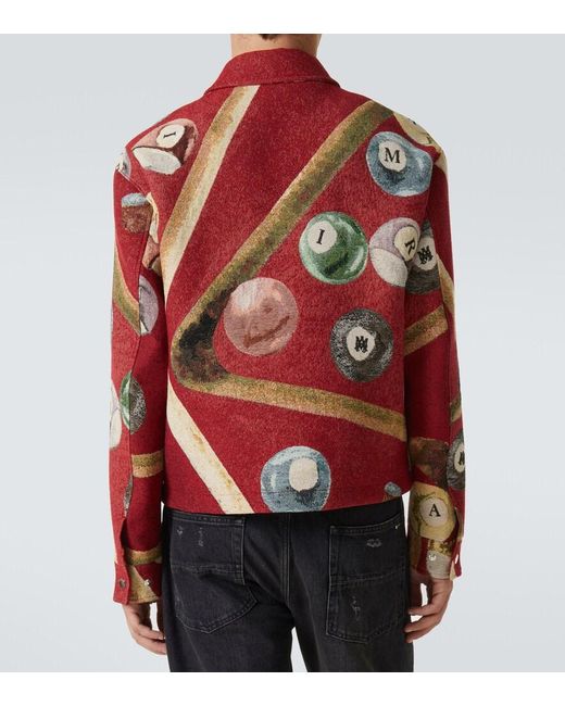 Amiri Red Billiards Tapestry Blouson for men