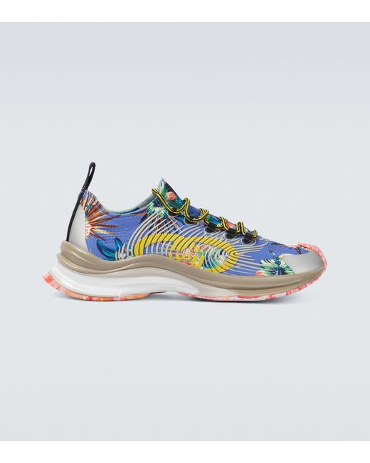 Gucci Run Floral Running Shoes in Blue for Men Lyst