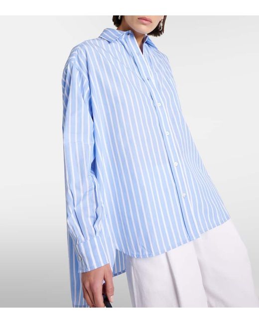Camicia Georgia in misto cotone a righe di Frankie Shop in Blue