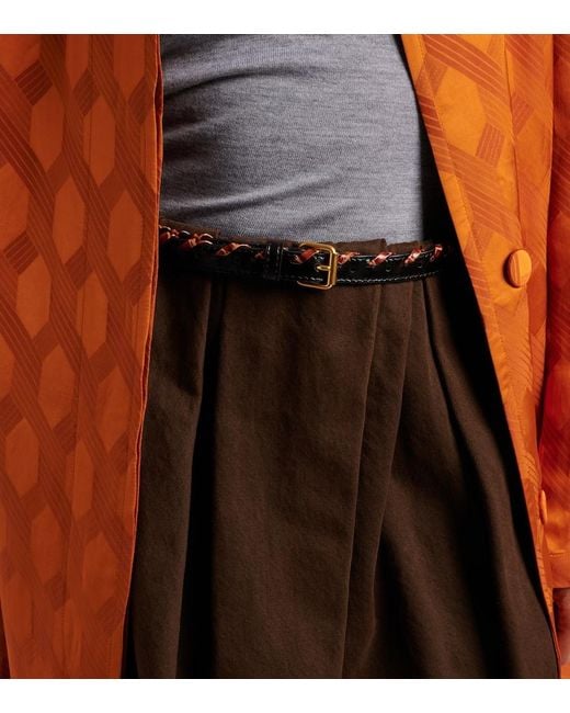 Dries Van Noten Black Braided Leather Belt
