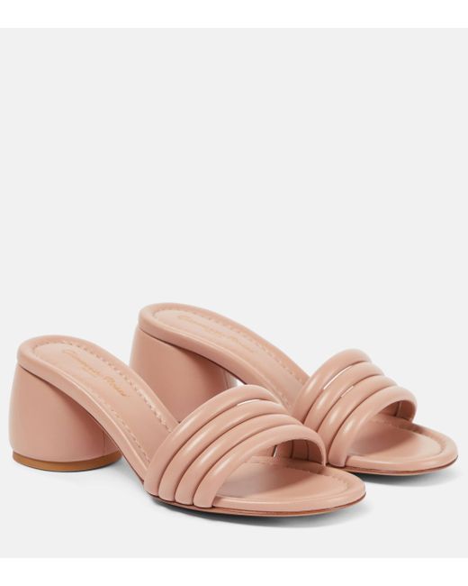 Gianvito Rossi Pink Malou 60 Leather Mules